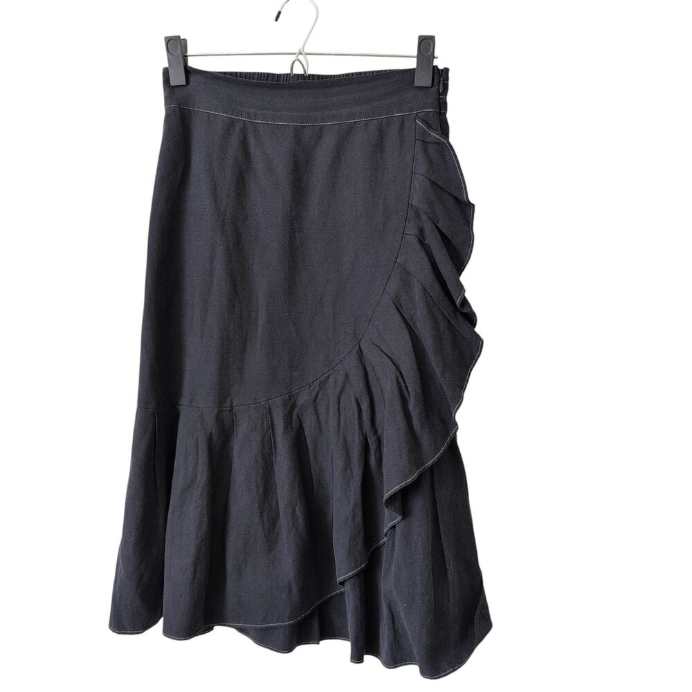 Margaret OโLeary San Francisco Womensโ Skirt XS Black Ruffle Midi Whimsey Boho